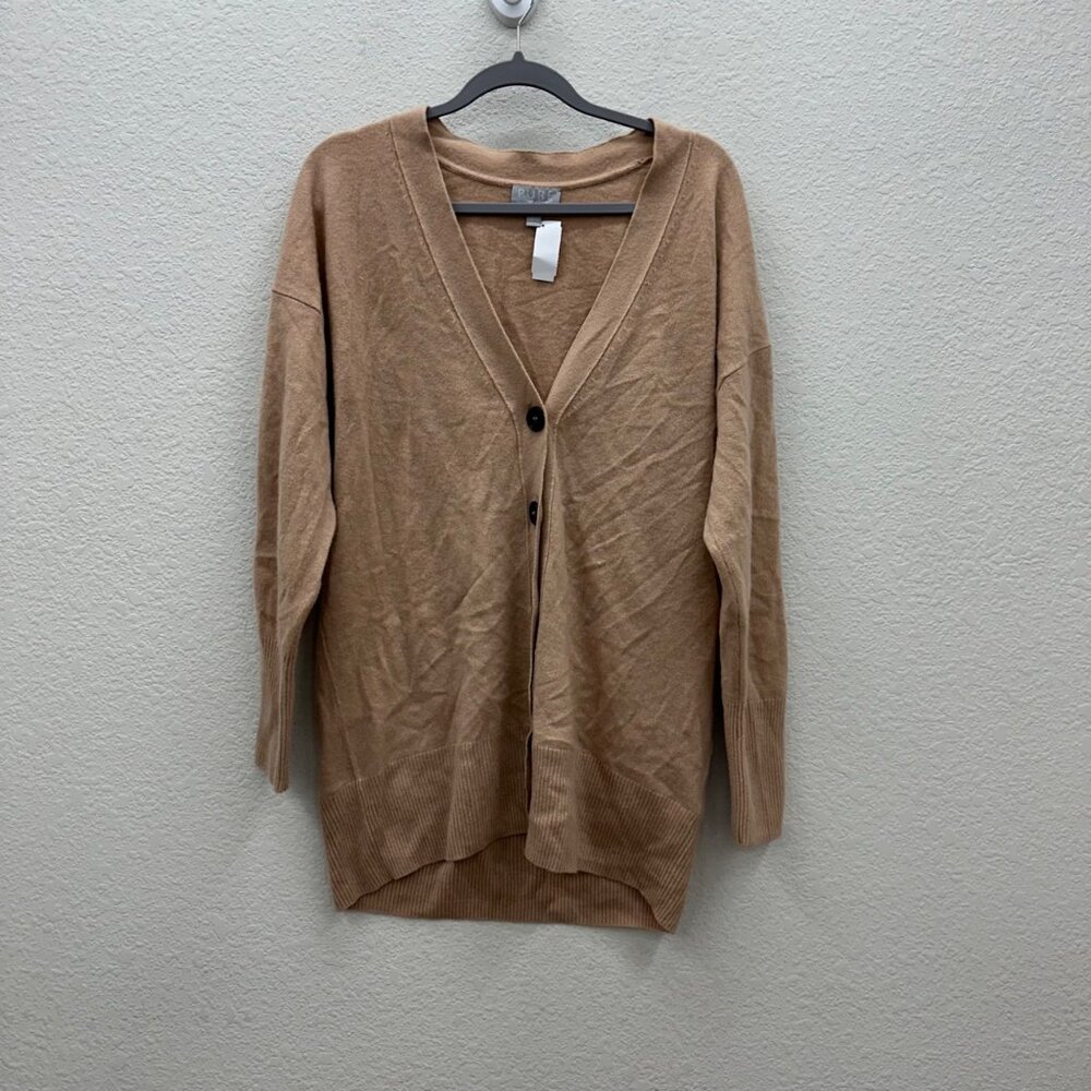 Pure Collection 100% Cashmere Knit Button Vneck Cardigan Sweater Womens size 12